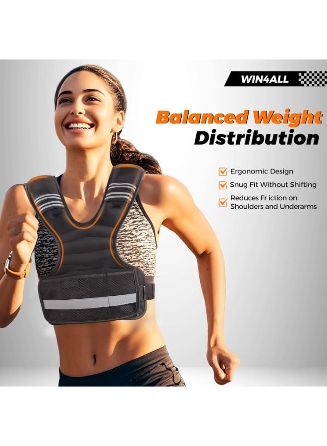 Arabest Weighted Vest Woman Adjustable Weights For Walking, 4-10lbs, Weighted Vest Woman with 6 Ironsand Weights, Weight Vest For Women/Men, Weight Vest For Walking, Strength Training, Running - Image 4